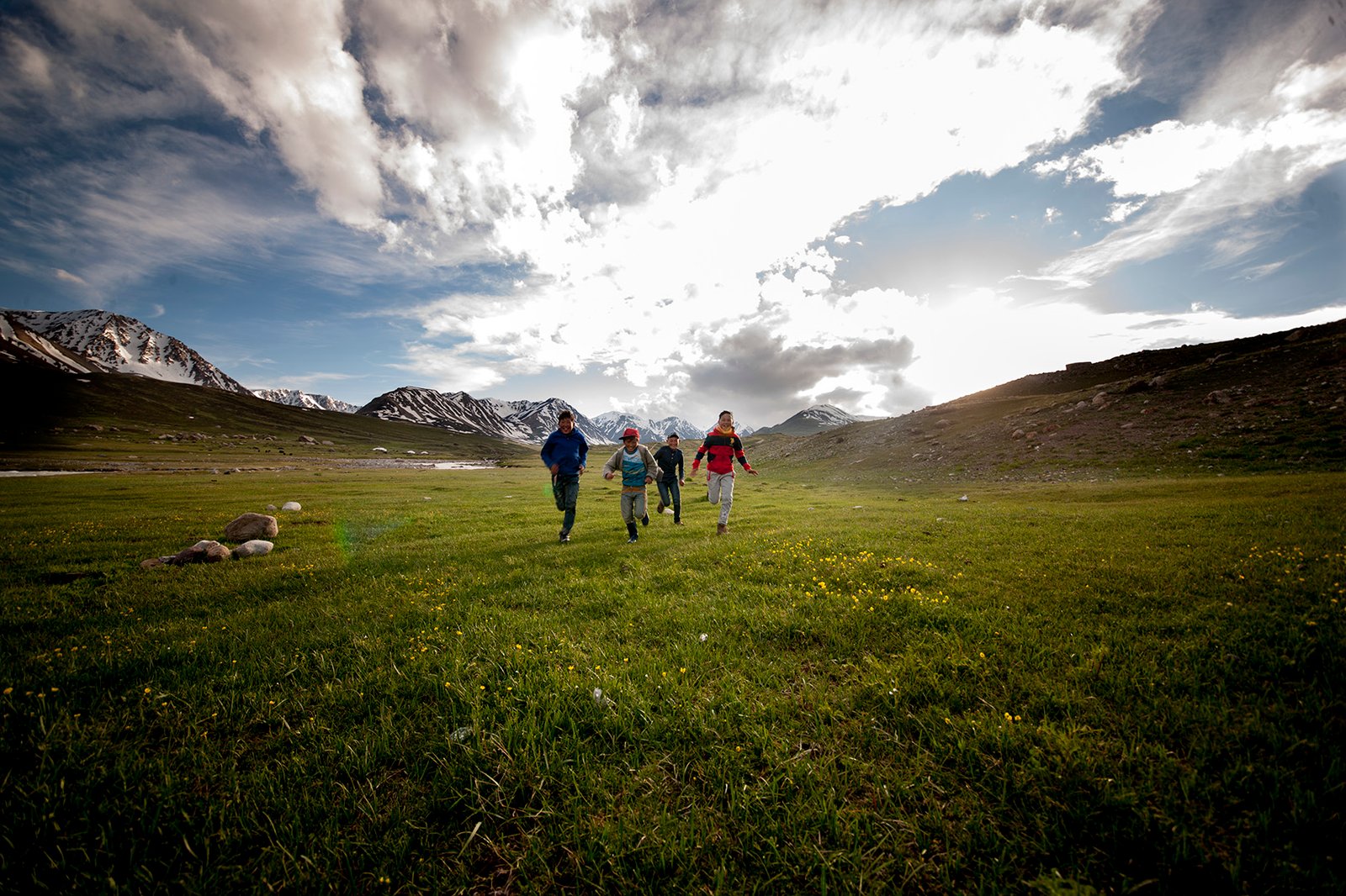 Mongolian Outdoor Travel guides standing together on the Mongolian steppe
